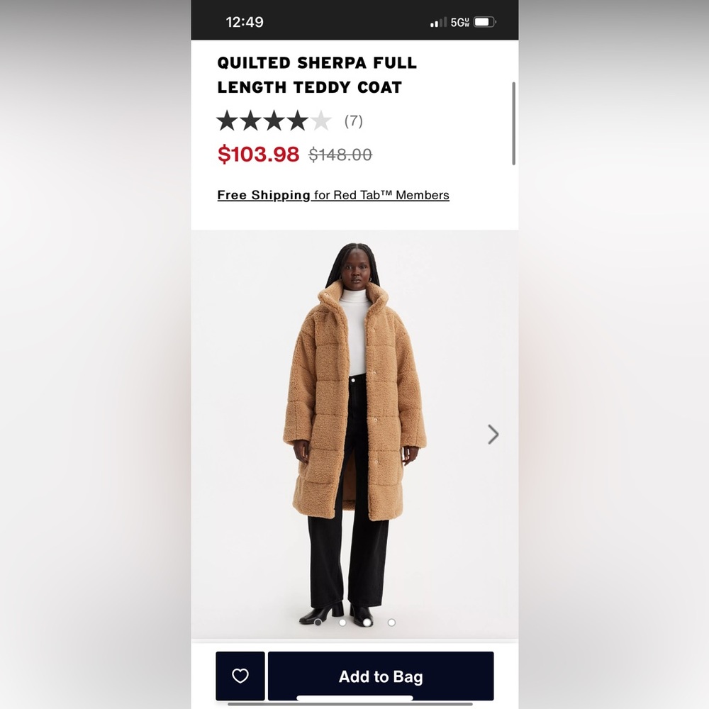 Levi's Tan Puffer Jacket Oversized Cozy Design